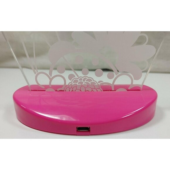 Butterfly Flower LED Night Light Lamp With USB Cable Pink Clear Acrylic Panel - Picture 4 of 8